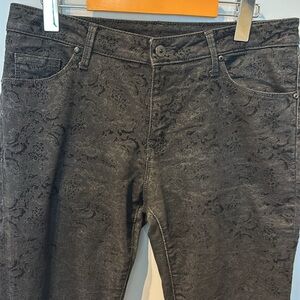 Zara Woman Paisley Floral Patterned Black Jeans